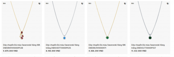 Dây chuyền đá màu Swarovski 